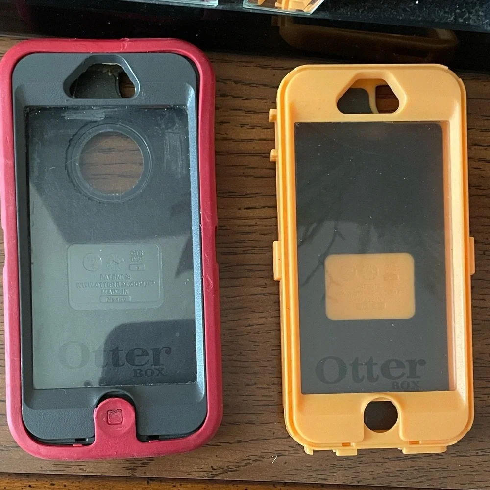 2~OtterBox Red and Yellow iPhone Cases Defender Series 5/5s/SE (1st Gen)